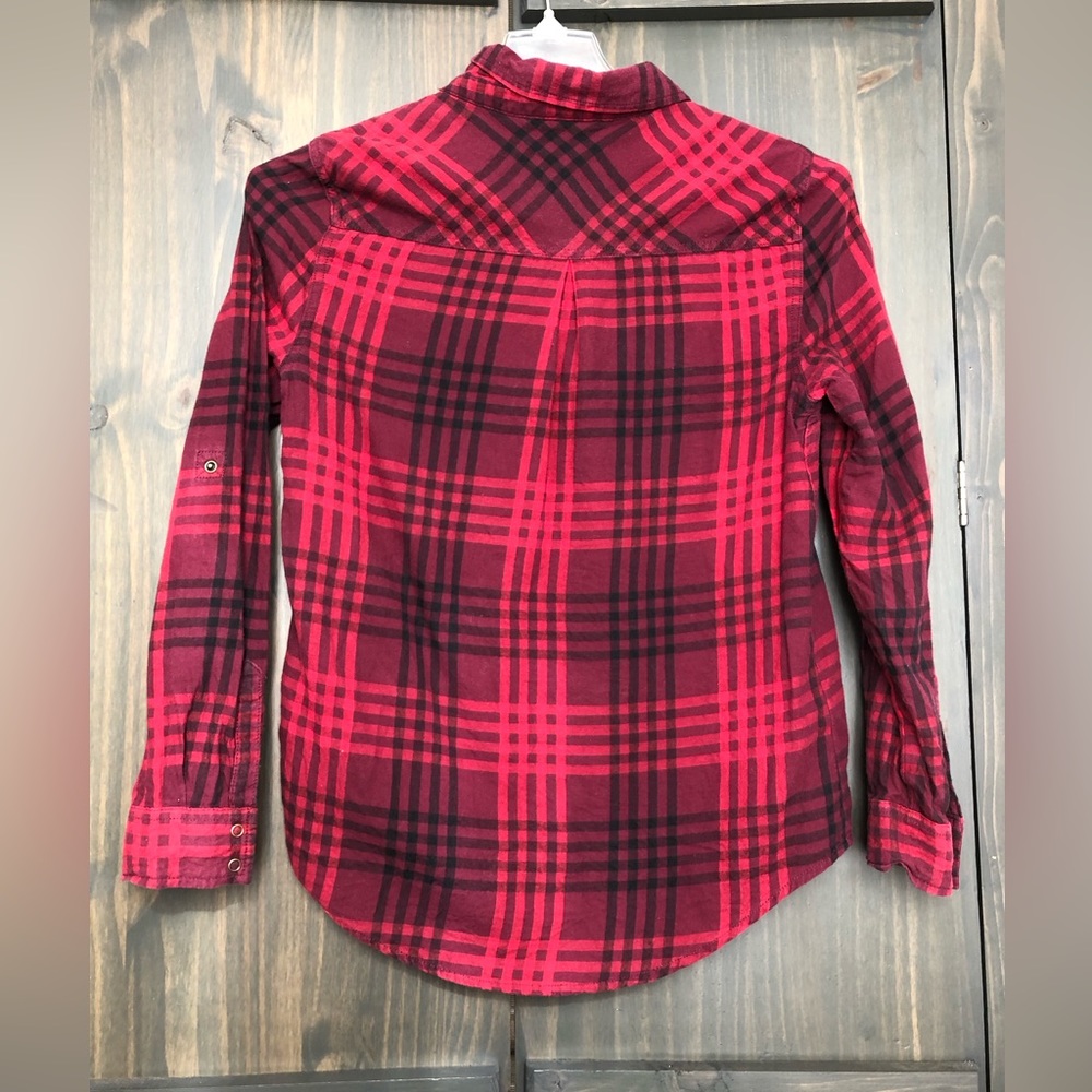 Arizona red and black flannel button down shirt size M - Picture 2 of 7